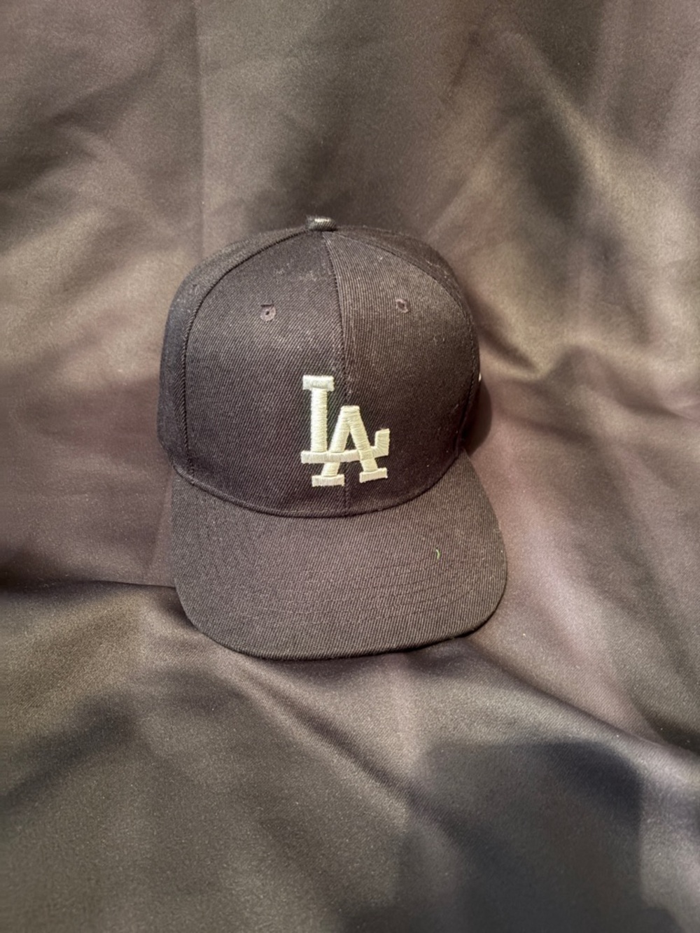 New Era Black Cap with White LA Emblem